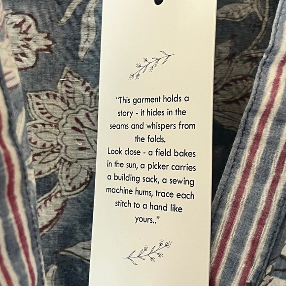 Kaarah by Kaavya Bhandari Block Printed Floral Chanderi Blouse Size Medium NWT - Picture 6 of 7